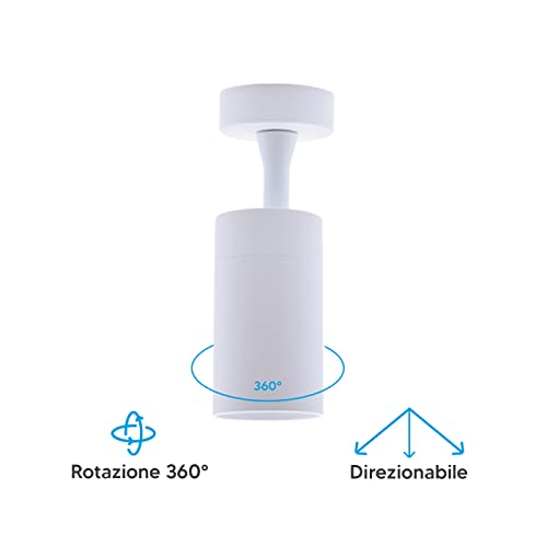 Eurekaled Portafaretto da soffitto o parete GU10