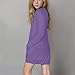 Girl's Casual Cardigan Lightweight Solid Fashion Open Front Tops Loose Fit Long Sleeve Shrugs (Dark Purple, 9-10 Years)