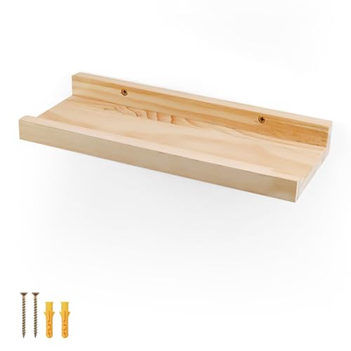 LNSYSNS Étagère Murale en Pin, Étagère Murale Flottante, 30cm de Long, Étagère Salle de Bain pour la Cuisine
