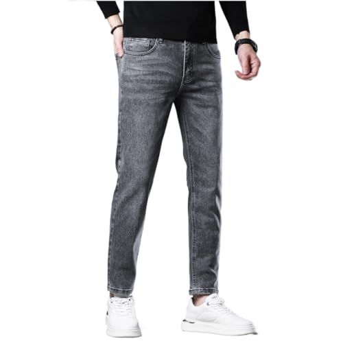 Nine Point Jeans, Men's Elastic Leggings, Slim Fit Pants(37) Gray3