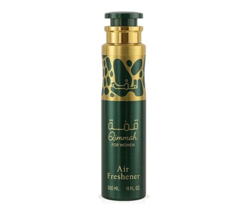 Ambientador Lattafa Qimmah Women 300ml, Aroma Árabe de Larga Duración Sensual con Notas de Azafrán, Rosa y Ámbar, Fragancia Oriental con Almizcle y Madera para Hogar, Coche y Oficina (Qimmah Women)
