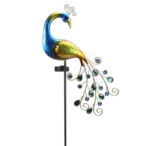 Lampe solaire paon extérieur, lumière de jardin et décoration de cour