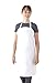 Elaine Karen Adult Men’s Women’s Unisex Chefs Bistro Adjustable Extra Long Ties, professional Commercial Grade White Bib Apron-2PK