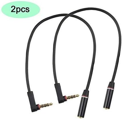 Miniatura 4 de Seadream Cable de extensión de 0.138 in de ángulo corto 2 unidades de 6 pulgadas de 4 polos de 0.138 in de ángulo recto macho a hembra Cable de