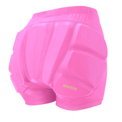 Kids Butt & Hip Padded Shorts for Skating,Youth Hip Protection Pads Figure Skating Shorts Crash Butt Pads for Tailbone & Butt (Pink, Small) by WEWAYSTEP - Used condition - US$17.94
