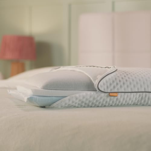Emma Premium Stützkissen 70x40 – Ergonomisches Nackenkissen mit Thermosync Technologie – Kühlendes Memory Foam Kopfkissen, Höhenverstellbar für Seiten-, Rücken- & Bauchschläfer – Waschbarer Bezug