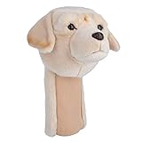 BOZILY Golf Headcover Labrador Neuheit Driver Cover Schlägerhaube Golfer (Gelb, 460cc)