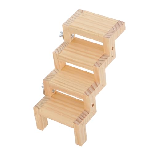 VICASKY Wooden Bird Climbing Ladder with Resting Platform Multifunctional Enrichment for Small Animals Safe Natural Easy Setup for Bird Cages for Parrots Budgies and More