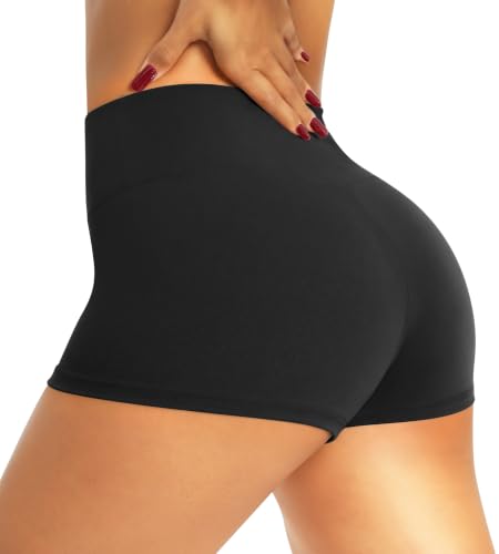 QGGQDD Workout Biker Shorts for Women - 3'/5'/8' High Waisted Tummy Control Spandex Booty Shorts for Gym Yoga Volleyball
