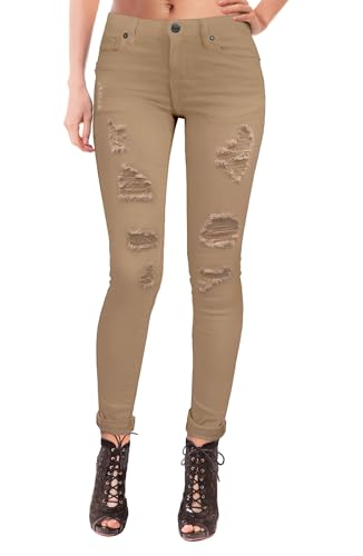 Hybrid & Company Women's Butt Lift Super Comfy Stretch Ripped Skinny Jeans
