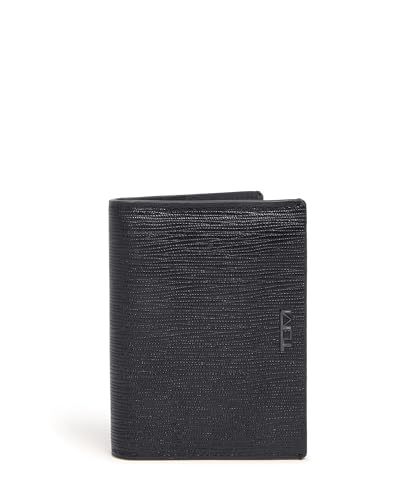 TUMI - Nassau L-Fold - Card Holder Wallet for Men & Women - With ID Window - Nappa Leather Material -Embossed Black