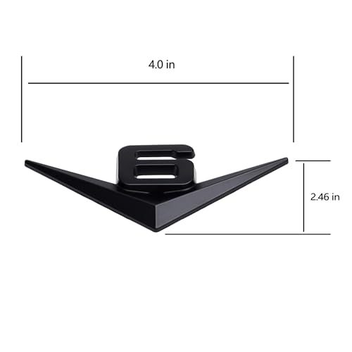 Image of iJDMTOY Vintage Style 3D Matte Black Alloy Metal V6 Emblem Compatible with Grille Hood Trunk Fender Side Door, etc