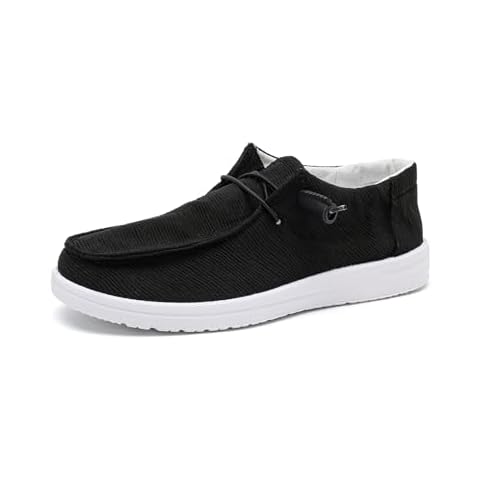 Betrue Womens Breathable Boat Shoes for Women, Womens Slip On Shoes Loafers Casual Deck Shoes, Womens Lightweight Canvas Lace Up Loafers（BE2315-black-38 Cover
