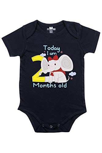 Image of Fflirtygo Baby Wear Cotton Infants Jumpsuit /Rompers Half Sleeves /sleepsuit Two Month Celebration Printed On Blue Color