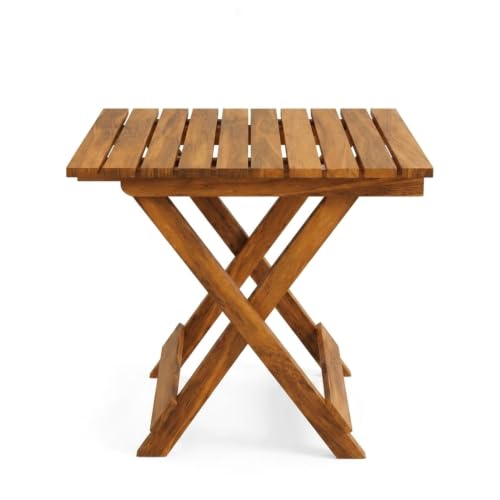 Image of Wooden Folding Balcony Table | Foldable Outdoor Coffee Table for Balcony, Patio & Garden | Compact Tea /Side Table