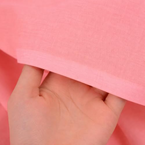 Image of Soimoi Pink Solid 60 * 60's Cotton Cambric Fabric by 2 Yards, 56 Inch Wide Light Weight Material Suitable for Kurtis, Blouses, Kids Clothing, Tunics, Dresses and Summer Apparel
