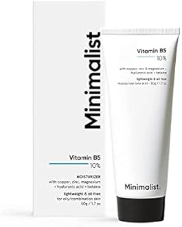 Minimalist 10% Vitamin B5 Face Moisturizer for Oily & Acne Prone Skin | Oil Free Fast Absorbing Lightweight Gel | For Women & Men | 1.7 Oz / 50 gm