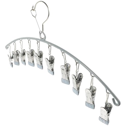 TOKIDNY Perchero de Calcetines de Acero Inoxidable con Clips Resistentes Antihurto Marcas Organizador Portátil para Ropa Delicada y Ropa de Pinzas Gris Silencioso