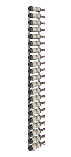 W Series Pro Wine Rack 7- Single Stack, Metal Wall Mounted Wine Rack - Modern, Easy Access Wine Storage - Space Saving Wine Rack with Storage Capacity (21 Bottles, Brushed Nickel)