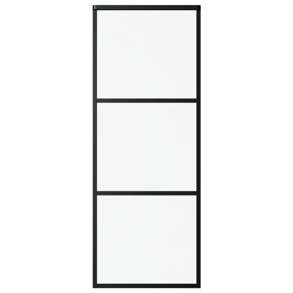 Vidaxl Sliding Door 3-Panel Barn Door Esg Glass And Aluminium Black 8720286446027