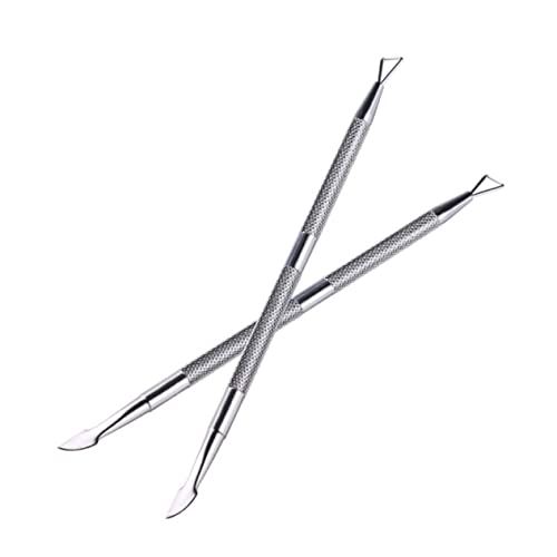 minkissy 2 Peças Empurrador De Cutícula Lima De Unha Removedor De Cutícula De Aço Inoxidável Empurra