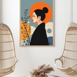 Affiche moderne silhouette féminine pour la décoration du salon contemporain