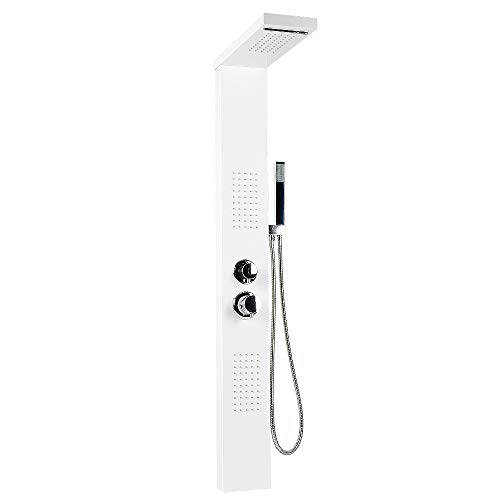 Columna Ducha Columna de Hidromasaje con Grifo Acero Inoxidable Panel Duchas Set Ducha Sistema Duchas de Baño,15 * 47 * 130 cm