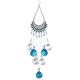 Mehrzweck dekoration: Hängen Sie den Kristall-Sonnenfänger an ein Küchenfenster, einen Kronleuchter, ein Auto oder einen anderen Ort, den Sie dekorieren möchten.Blaue Pfauenkristalle sind perfekt, um die Energie oder Eleganz in jedem Raum zu verbessern.