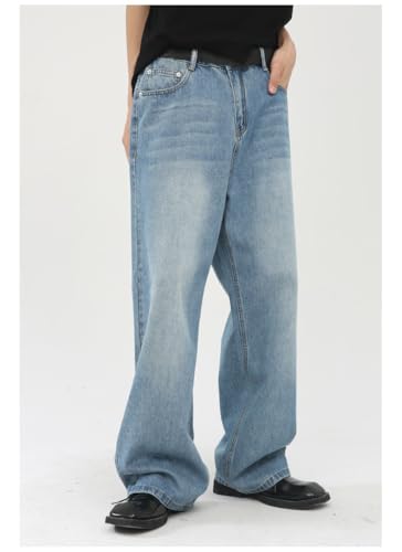Men's Denim Jeans Wide Leg Retro Korean Style Loose Straight Leg Slim Casual Office Pants for Men4