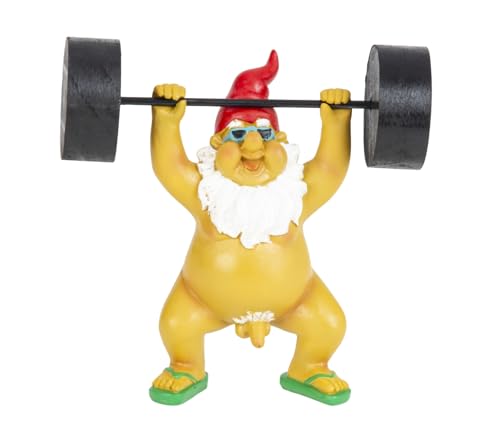 Geschenkestadl Zwerg nackt Gewichtheber 16cm Gartenfigur Dekofigur...