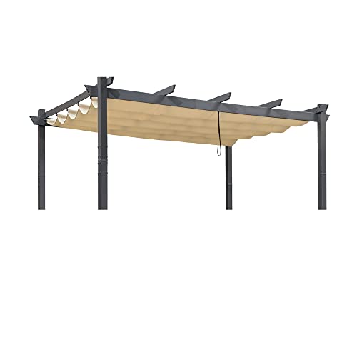 PURPLE LEAF Pergola Shade Cover for 10' X 12' Deck Porch Outside Outdoor Retractable Durable Fabric...