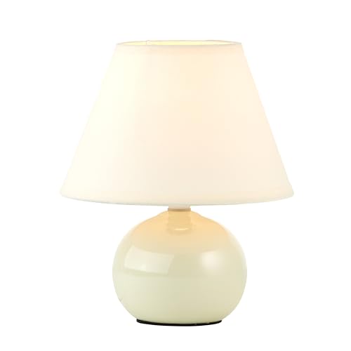 BRILLIANT Primo Tischleuchte – stilvolle Tischlampe mit Stoffschirm –...