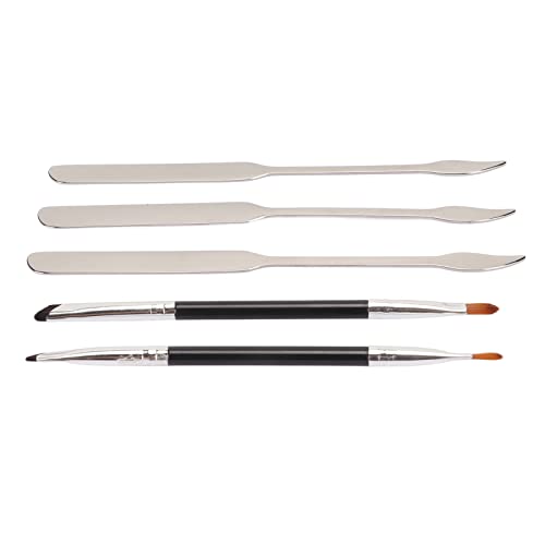 Double Headed for eye liner BrushEyeliner Brush Set, for eye liner Brush, 2pcs for eye liner Brush Set with 3pcs Makeup Spatula Thin Double heads Soft Makeup for eye liner Brush