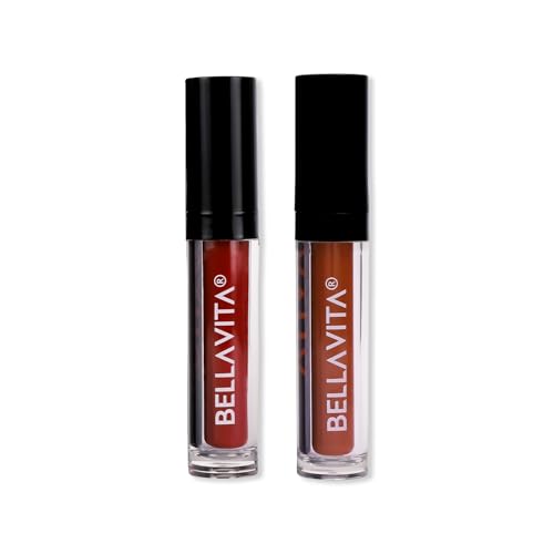 Image of Bella Vita Organic Cult Classic Combo | Kiss Proof Liquid Lipstick | Scarlet Red + Just Nude | Transfer-Proof | Smudge-Proof | Intense Moisturisation | 18-Hr Stay | Ultra Matte Finish | 4.5Ml Each