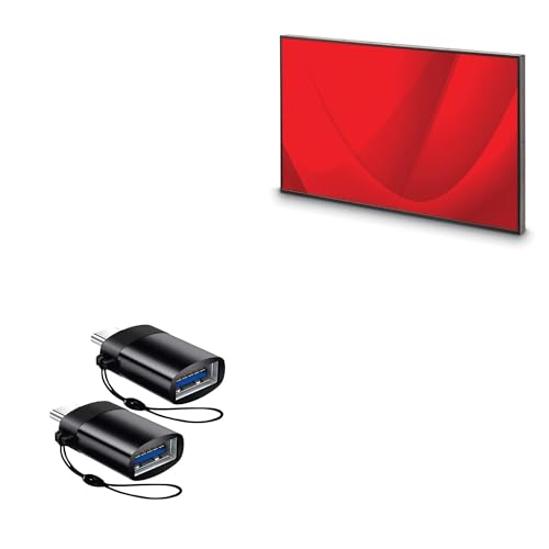 BoxWave Cable Compatible with UVP Digital Signage Commercial LCD Display M22SB2 (22 in) - USB-C to A PortChanger (2-Pack), USB Type-C OTG USB Portable Keychain - Slate Black