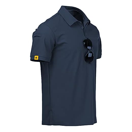 ZITY Mens Polo Shirt Short Sleeve Sports Golf Tennis T-Shirt Navy-XL
