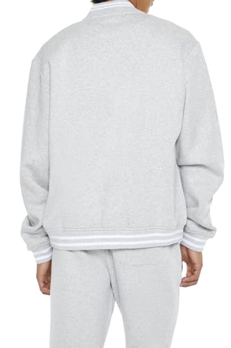 Forever 21 Men's Heathered Varsity Bomber Jacket4