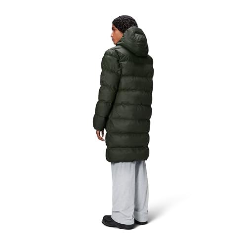 Image of RAINS Alta Puffer Jacket - Waterproof Winter Coat, Insulated Hood, Lightweight, Fleece Pockets, Warm for Cold Weather