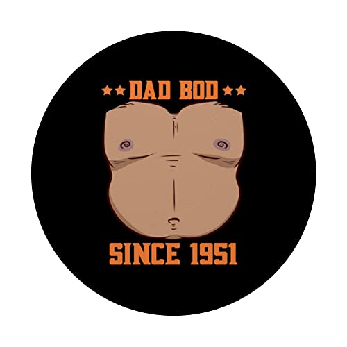 Dad Bod Since 1951 Father's Day Beer Belly PopSockets Swappable PopGrip, Black - Image 3