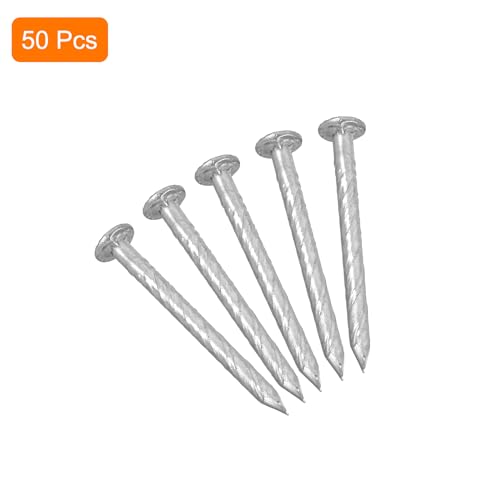 uxcell 50Pcs Fence Deck Nails, 1 Inch 304 Stainless Steel Spiral Deck Nail Spiral Shank Spikes for House Floor Repairing Wall Woodworking, Silver - Image 3