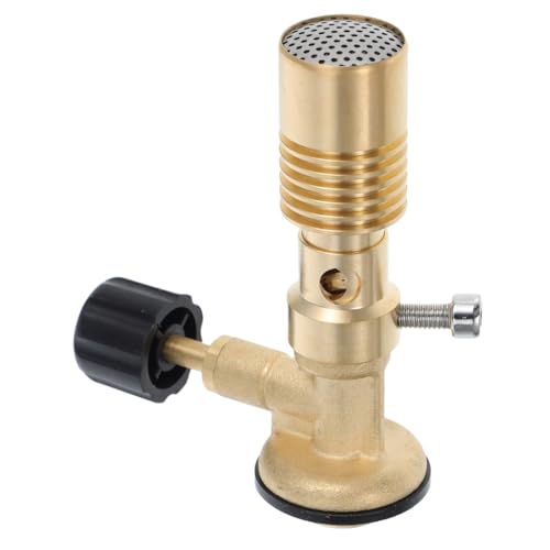 ULTECHNOVO Cabezal de soplete de gas portátil de latón para exteriores, herramienta de laboratorio para calefacción, linterna de camping, quemador Bunsen, cartucho de gas