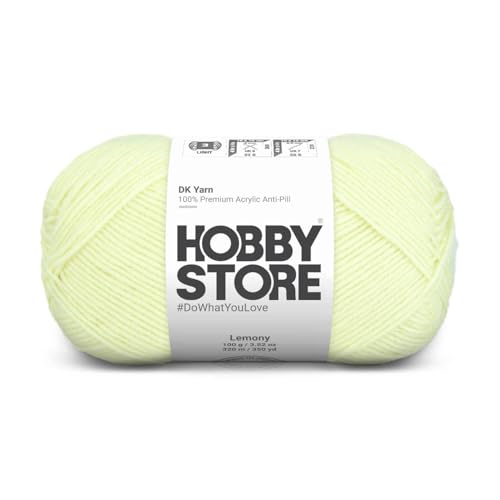 Image of DK Solid Yarn - Anti-Pill Acrylic Solid DK Yarn for Crochet & Knitting Everyday Essentials (1 ball /100 g) - Lemony 5044 | Magic Needles