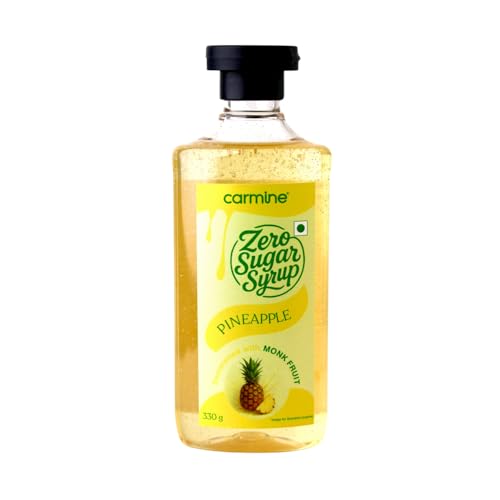 Image of Carmine Zero Suger Classic Pineapple Syrup - 330g | New & Improved Recipe | Sweetened with Pure Monk Fruit | Natural, Plant-Based Sweetener | No Added Sugar or Artificial Ingredients