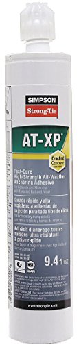 12 Pack Simpson Strong Tie AT-XP10 Fast-Curing High-Strength Acrylic Anchoring Adhesive for Concrete - 9.4 oz Cartridge