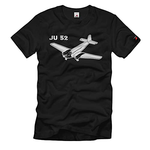 T-shirt JU52 Luftwaffe d'époque noir XL | Finition haut de gamme militaire