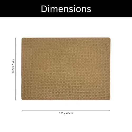Image of Amazon Brand - Umi PVC Vinyl Foam Design Placemat STPG127 | Heat Resistant, Wipe Clean, Anti-Skid Table Mats for Dining Table, Kitchen & Home Decor (30x45 CM Brown Set of 4)