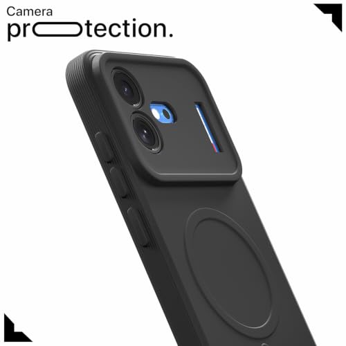 Image of Pikkme Back Cover for Nothing Phone 4b 5G Soft Matte Silicone Mag-Safe Design (Mag-Safe Not Support) Camera Protection | Slim Fit Bumper Cover (Black)