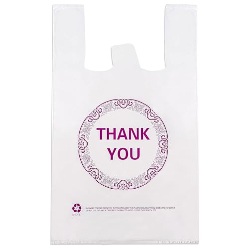 Elsjoy 500 Pieces Thank You Plastic Shopping Bags,