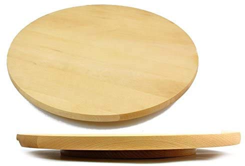 Wooden World - Tabla giratoria Lazy Susan redonda. Circular de madera giratoria. Para servir pizza de 40 cm.