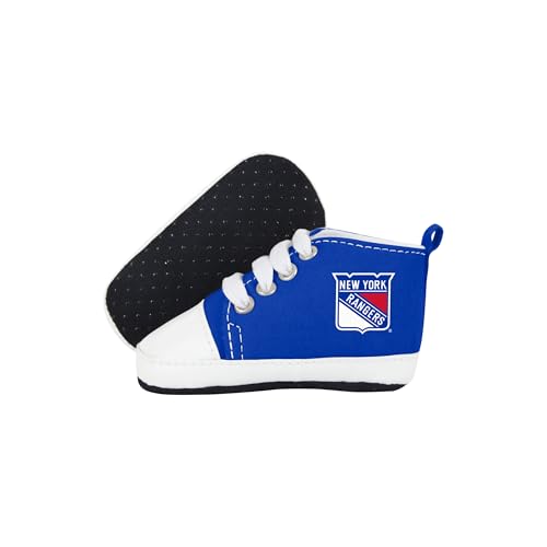 FOCO - NHL Big Logo Infant Canvas Baby Bootie Pre-Walker Shoe (New York Rangers, US Footwear Size System, Infant, Alpha, Medium, Large)